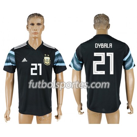 Camisetas Argentina Paulo Dybala 21 Segunda Equipacion Mundial 2018