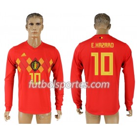 Camisetas Bélgica Eden Hazard 10 Primera Equipacion Mundial 2018 Manga Larga