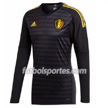 Camisetas Bélgica Portero Primera Equipacion Mundial 2018 Manga Larga