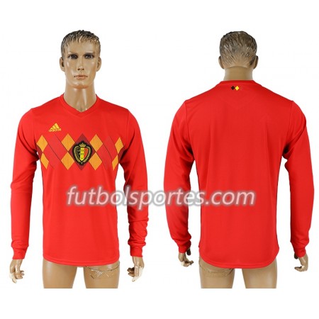 Camisetas Bélgica Primera Equipacion Mundial 2018 Manga Larga