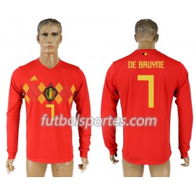Camisetas Bélgica Kevin De Bruyne 7 Primera Equipacion Mundial 2018 Manga Larga