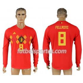 Camisetas Bélgica Marouane Fellaini 8 Primera Equipacion Mundial 2018 Manga Larga