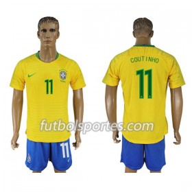 Camisetas Brasil Philippe Coutinho 11 Primera Equipacion Mundial 2018
