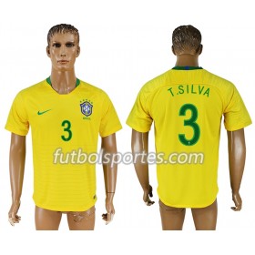Camisetas Brasil Thiago Silva 14 Primera Equipacion Mundial 2018