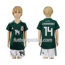 Camisetas México Javier Hernandez 14 Niño Primera Equipacion Mundial 2018
