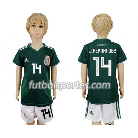 Camisetas México Javier Hernandez 14 Niño Primera Equipacion Mundial 2018
