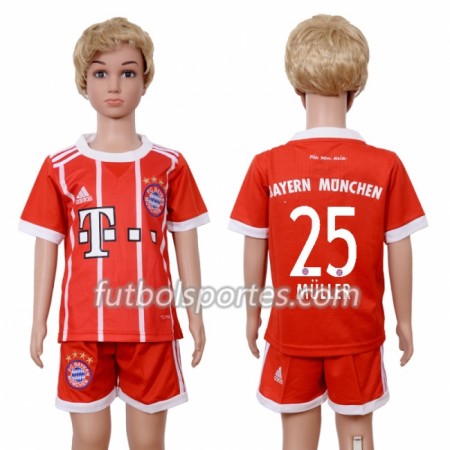 Camisetas Bayern de Múnich Thomas Muller 25 Niño Primera Equipacion 2018