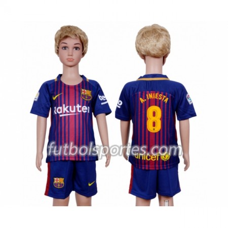 Camisetas FC Barcelona Andres Iniesta 8 Niño Primera Equipacion 2017/2018